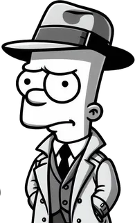 bart detetive com cara de desconfiado
