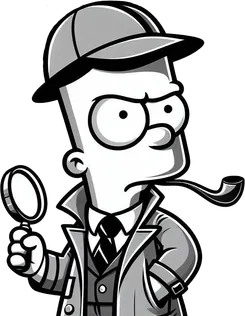 bart detetive com uma lupa na mão