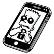 celular com o bart dentro triste